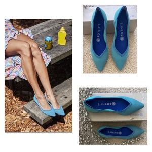 NWT Rare Rothys The Points Flats Size 8 Aquamarine
